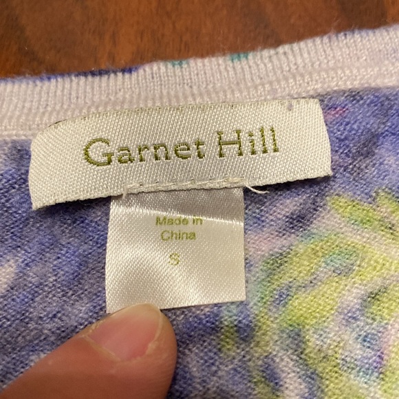 Women’s Size Small Garnet Hill 100% Merino Wool 3/4 Length Sleeve Cardigan - Picture 4 of 5